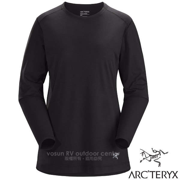【ARCTERYX 始祖鳥】女 Quadra 彈性長袖圓領防曬快乾排汗衣(立體剪裁)/26833 黑✿30E010